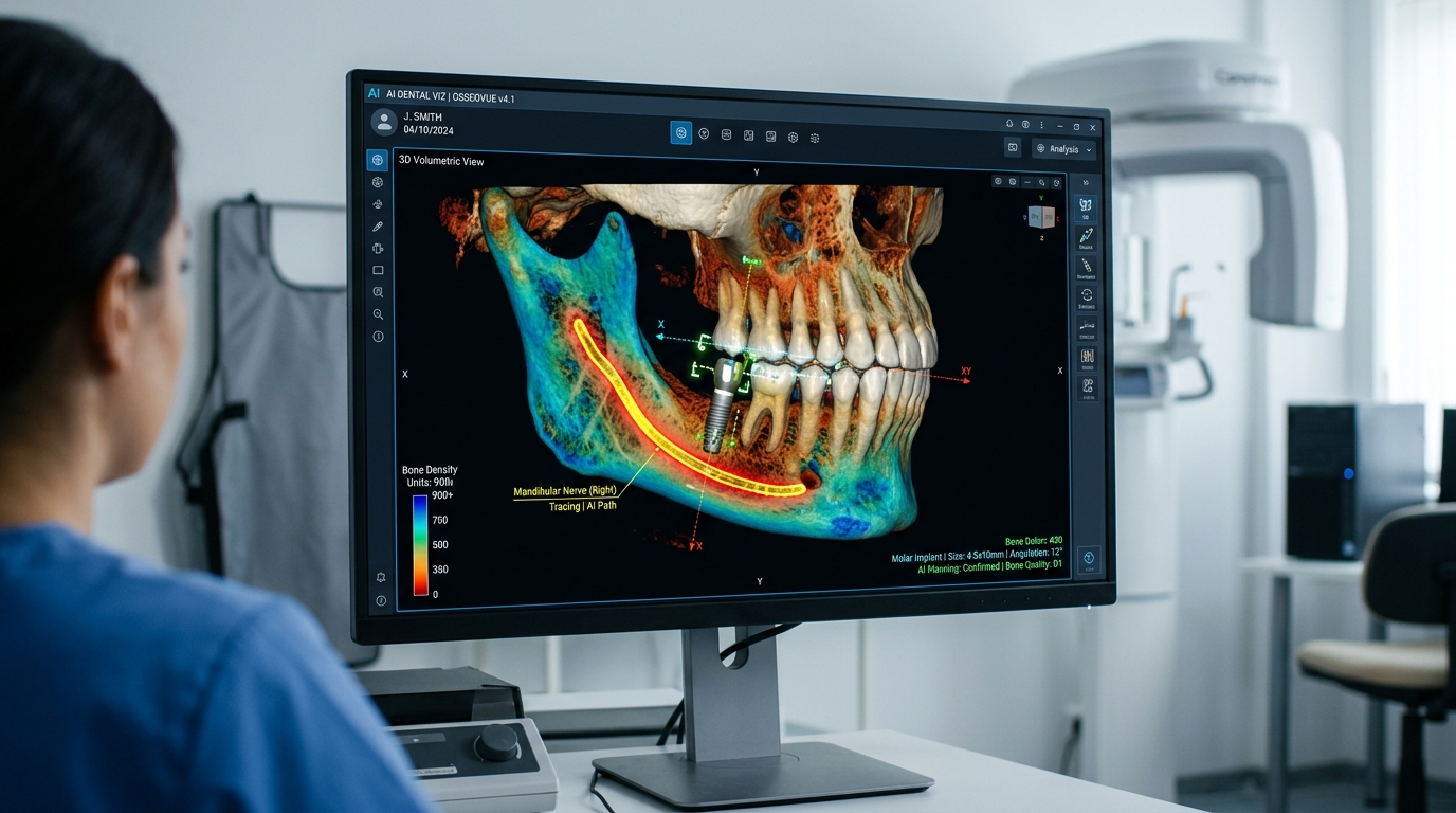 Tái dựng 3D CBCT và định vị dây thần kinh răng trong cấy ghép Implant bằng AI